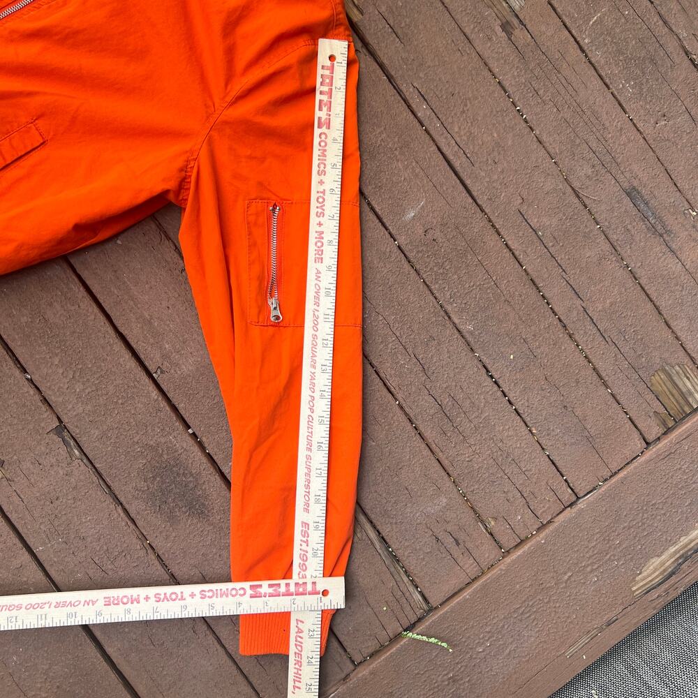New Look Bright Orange Bomber Womens Jacket Size L Lightweight Zip Up - Picture 5 of 6